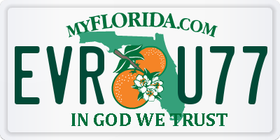 FL license plate EVRU77