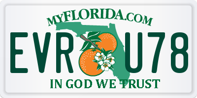 FL license plate EVRU78