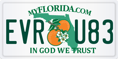 FL license plate EVRU83