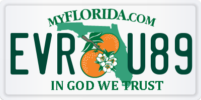 FL license plate EVRU89