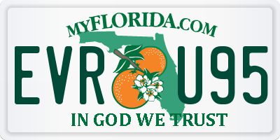 FL license plate EVRU95