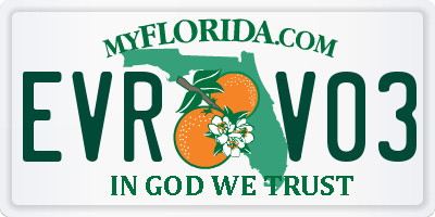FL license plate EVRV03