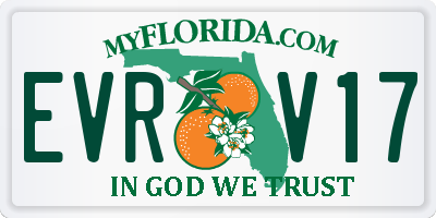 FL license plate EVRV17