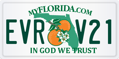 FL license plate EVRV21