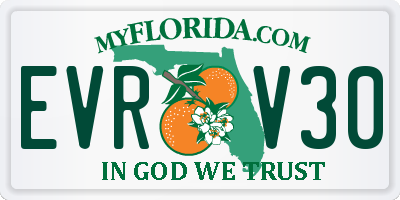 FL license plate EVRV30
