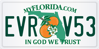 FL license plate EVRV53