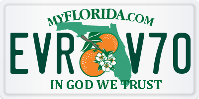 FL license plate EVRV70