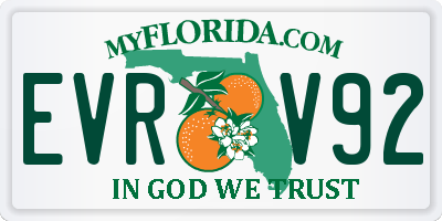 FL license plate EVRV92