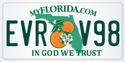 FL license plate EVRV98