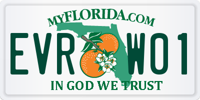 FL license plate EVRW01