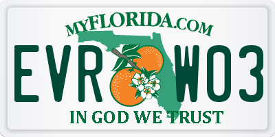 FL license plate EVRW03