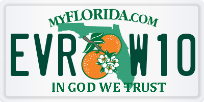 FL license plate EVRW10