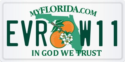 FL license plate EVRW11