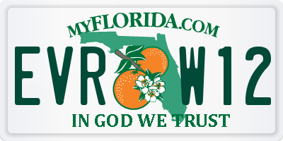 FL license plate EVRW12