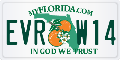 FL license plate EVRW14