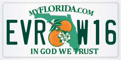 FL license plate EVRW16