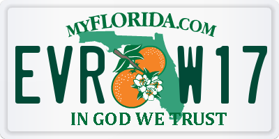 FL license plate EVRW17