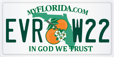 FL license plate EVRW22