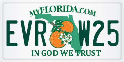 FL license plate EVRW25