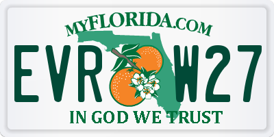 FL license plate EVRW27