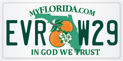 FL license plate EVRW29