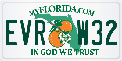 FL license plate EVRW32