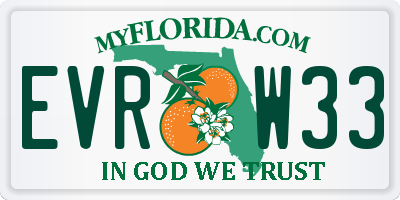 FL license plate EVRW33