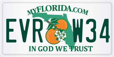 FL license plate EVRW34