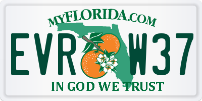 FL license plate EVRW37