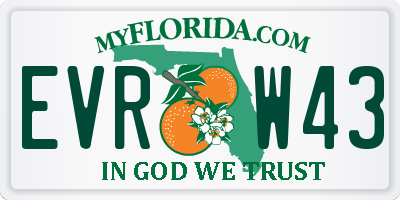 FL license plate EVRW43
