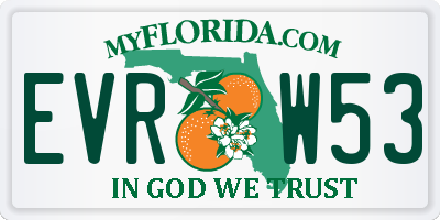 FL license plate EVRW53