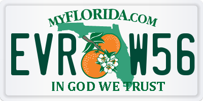 FL license plate EVRW56