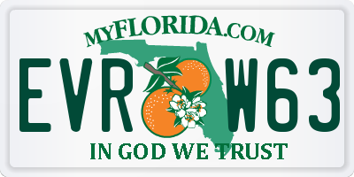 FL license plate EVRW63