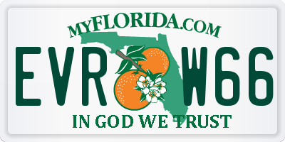 FL license plate EVRW66
