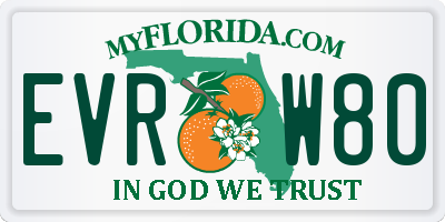 FL license plate EVRW80