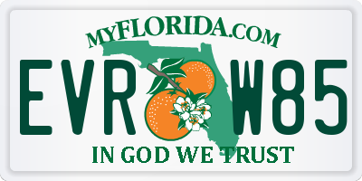 FL license plate EVRW85