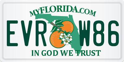 FL license plate EVRW86
