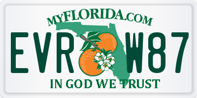 FL license plate EVRW87