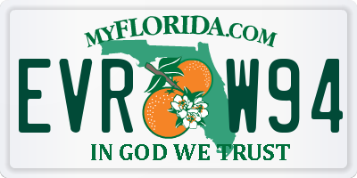 FL license plate EVRW94