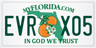 FL license plate EVRX05