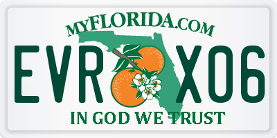 FL license plate EVRX06