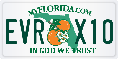 FL license plate EVRX10