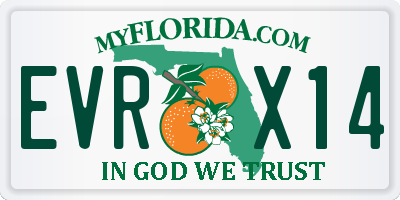 FL license plate EVRX14