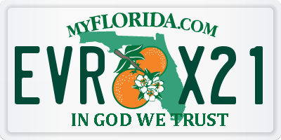 FL license plate EVRX21