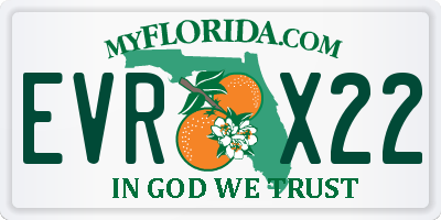 FL license plate EVRX22