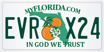 FL license plate EVRX24