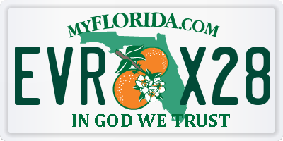 FL license plate EVRX28