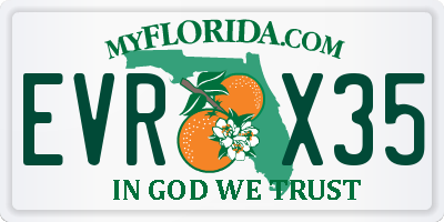 FL license plate EVRX35