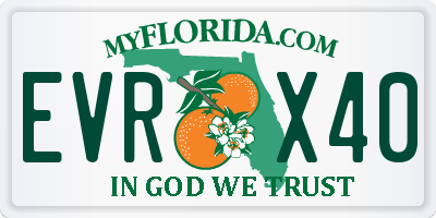 FL license plate EVRX40