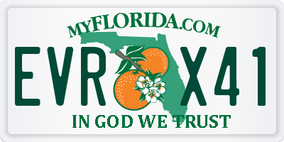 FL license plate EVRX41